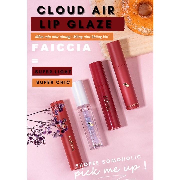 Son Kem Lì Faiccia Nhung Mịn Cloud Lip TInt Mềm Mượt Somoholic SM8