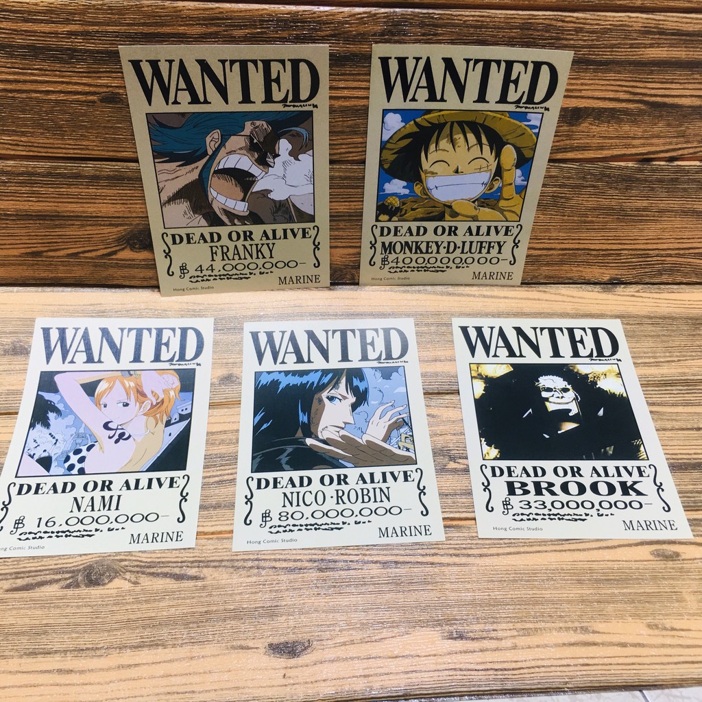 Poster truy nã wanted One piece đảo hải tặc quà tặng trang trí anime chibi