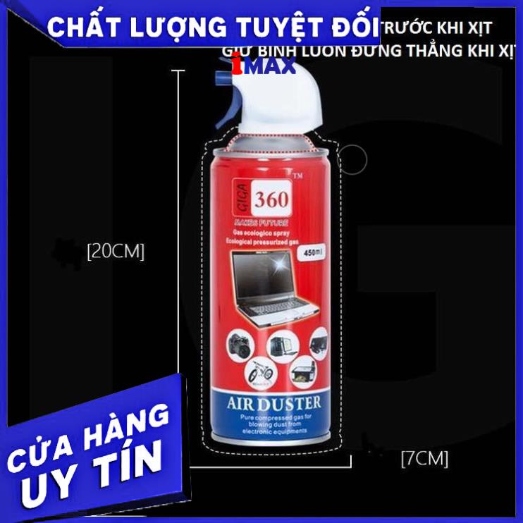 Bình xịt bụi khí nén Air Duster vệ sinh Laptop Máy Tính - Nước Lau Giga 360.NLG