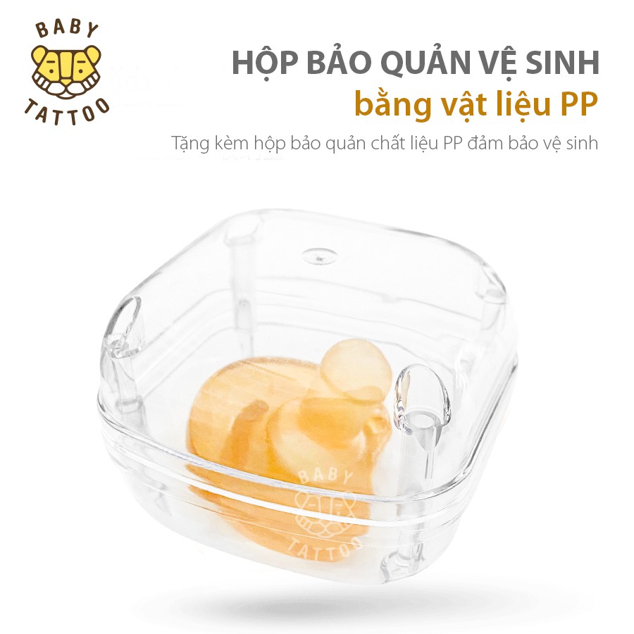 Ti Ngậm SIlicone Nano Bạc Kháng Khuẩn, Hạn Chế Mút Tay, Rèn Luyện Kỹ Năng Hút Cho Bé BABY TATTOO