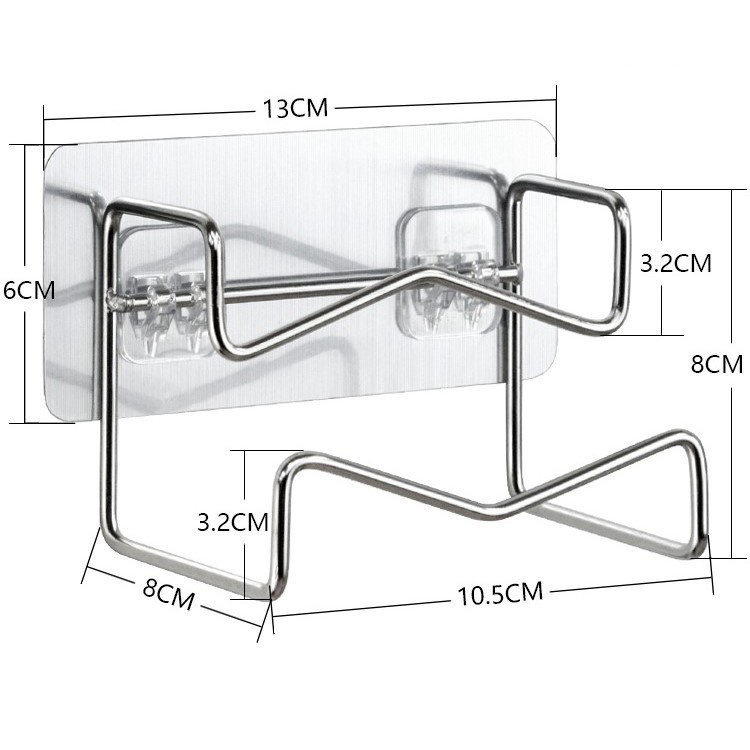 Móc Treo Chậu,Treo Thau Khung Sắt Kiểu U1 - Móc Dính Tường Inox 304 Treo Đồ Dùng Nhà Bếp Nhà Tắm Tiện Dụng