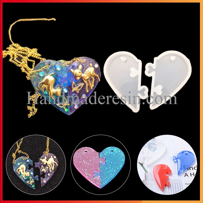 Cặp Khuôn Silicon 2 Mảnh Ghép Trái Tim