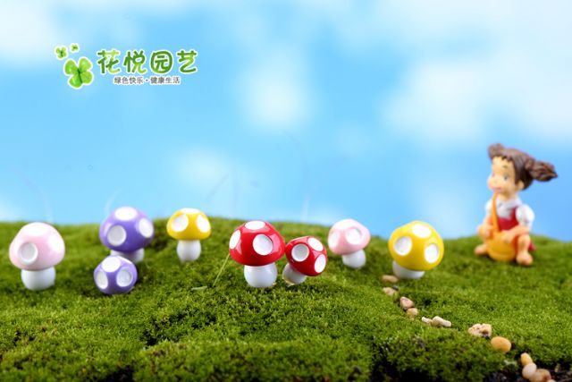 nấm màu lớn làm tiểu cảnh, charm slime, decor mô hình, đồ handmade, DIY