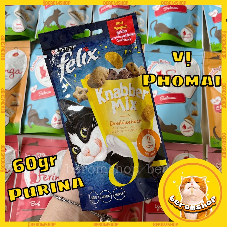 BÁNH THƯỞNG CHO MÈO FELIX KNABBER MIX 60G 4 VỊ NHẬP ĐỨC GIÁ CỰC RẺ