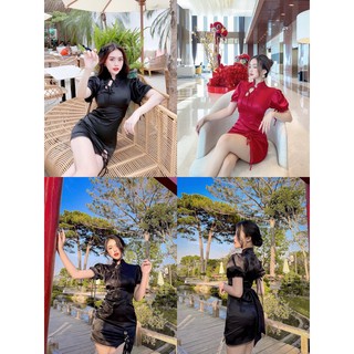 Sườn Xám Tay Phồng - DN3078