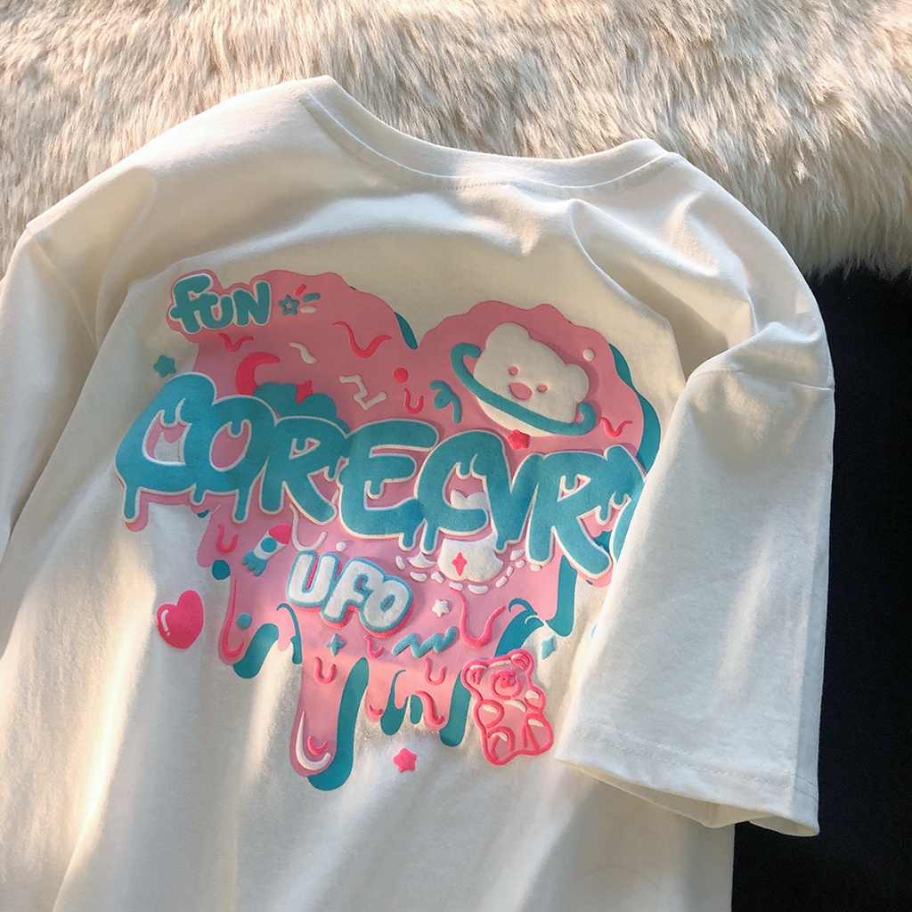 NRVP Áo Thun Nữ Tay Ngắn In Hình Phong Cách Hàn Quốc Thời Trang Mùa Hè 2022