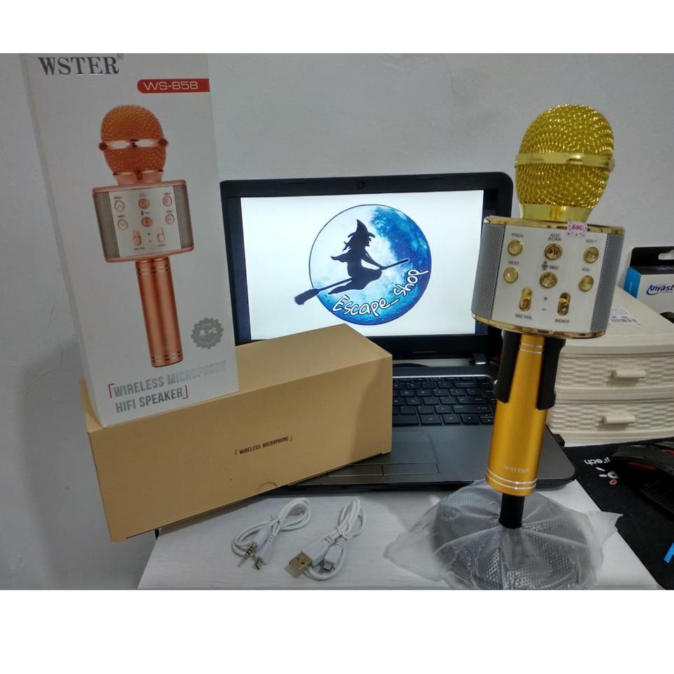 Micro Hát Karaoke Wster Ws 858 Bluetooth Không Dây Ws 858 Ori 9g