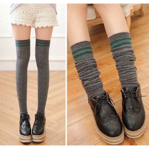 1 Đôi Tất Đùi Cotton Giữ Ấm Cho Nữ