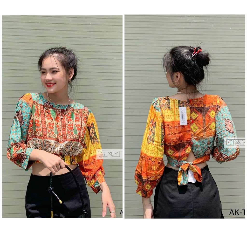 Áo kiểu cột dây GINNY trendy nữ tính dịu dàng ngọt ngào nàng thơ