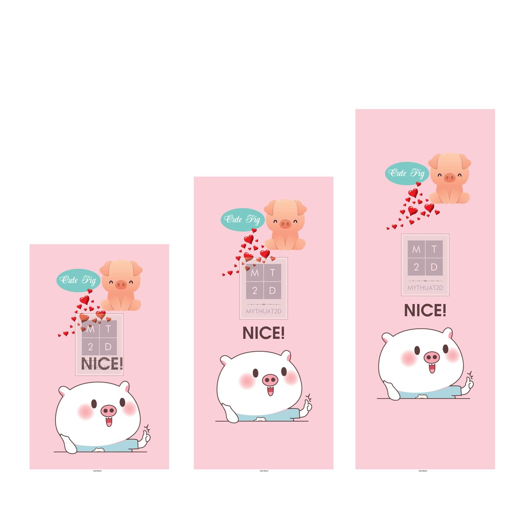 Decal dán tủ lạnh chống thấm loại tốt mẫu Pig Cute - mã TL101