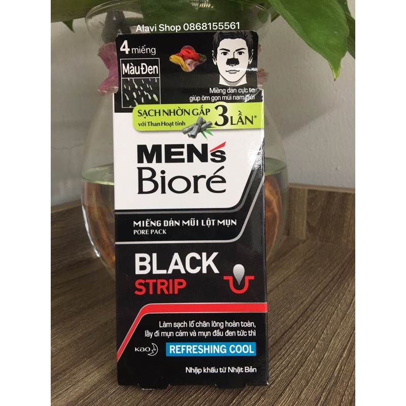 Combo 5 Hộp Miếng Dán Mũi Lột Mụn Than Hoạt Tính Dành Cho Nam - Men's Biore Pore Pack Black Strip