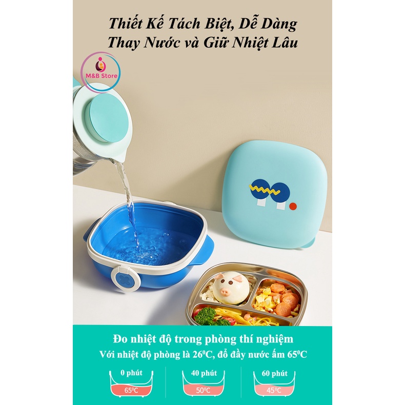 Khay Ăn Dặm Giữ Nhiệt, Inox 316, Dung Tích 500ml - KUB