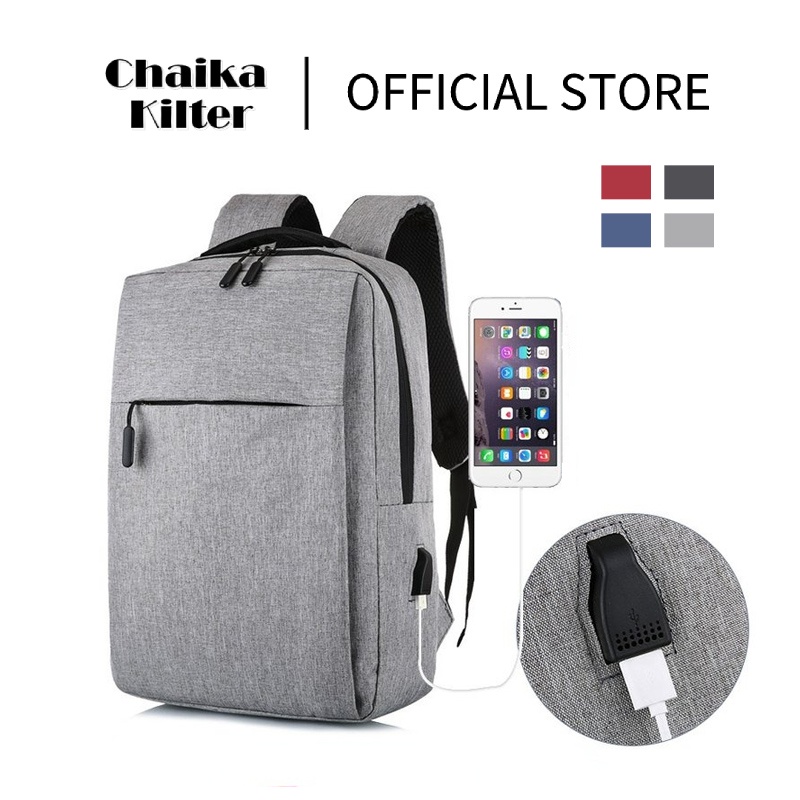 Chaika Kilter CK 002 Balo đựng máy tính xách tay đa năng hỗ trợ sạc USB mang đi du lịch cho nam và nữ