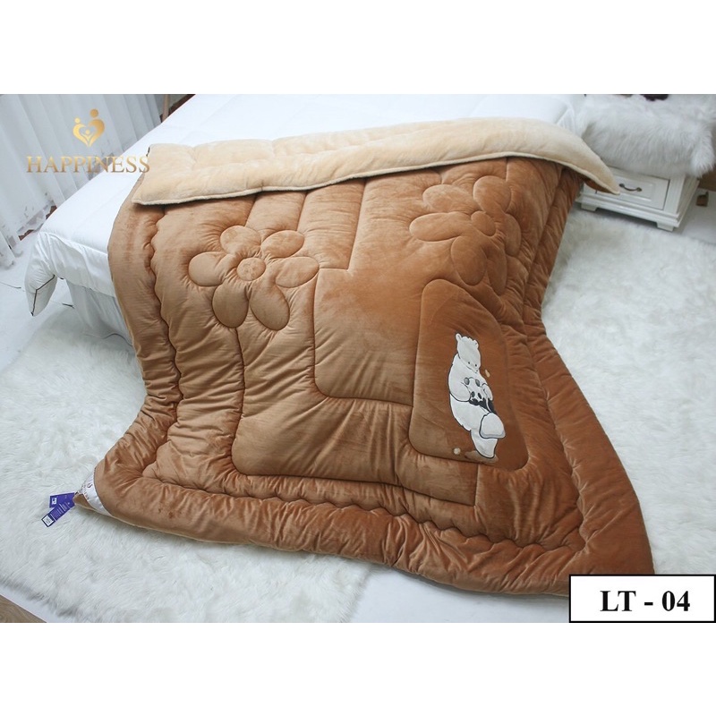 🌈video thật💕Chăn lông thỏ cao cấp 2mx2m2- 4,3kg-4,5kg hãng Happiness Việt Nam ❤️