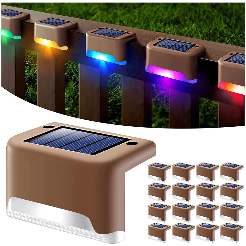 Đèn Led RGB năng lượng mặt trời chống thấm nước trang trí cầu thang ngoài trời