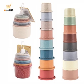 Bộ 8 cốc uống nước xếp chồng lên nhau bằng rơm lúa mì