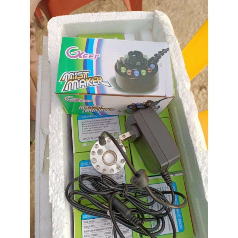 Máy tạo khói kết hợp Đèn led đổi màu +sạc cho hồ bán cạn, bồn gội đầu dưỡng sinh, hòn non bộ, hồ cá ,ngũ sắc 12 màu,L
