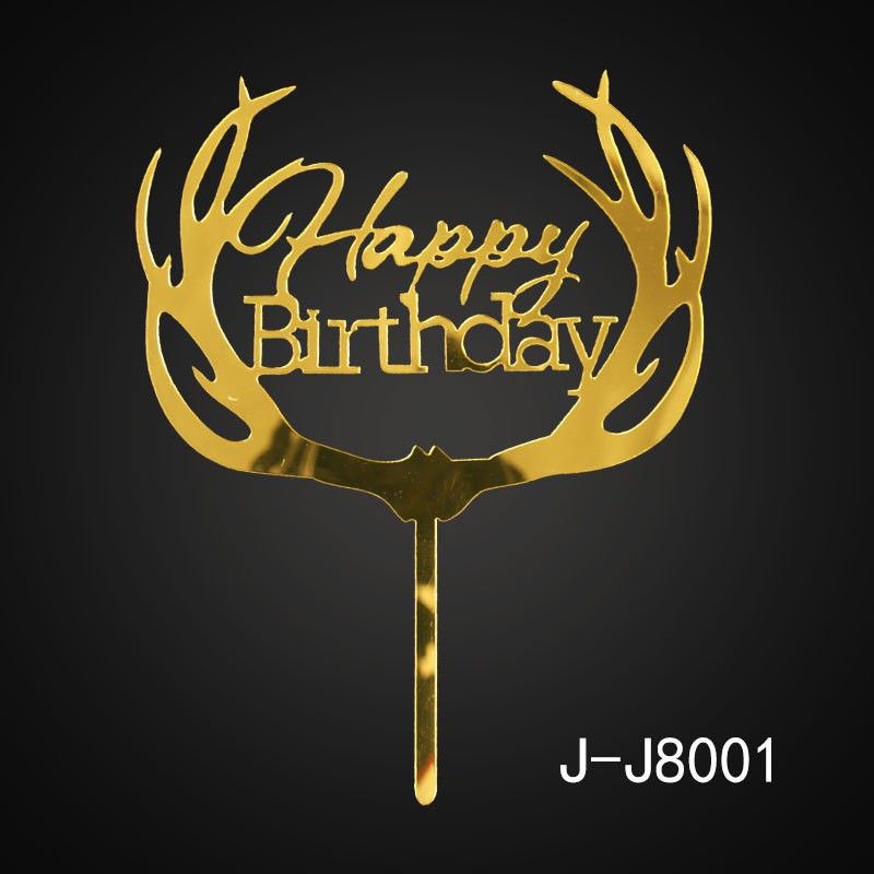 Set 10 thẻ mica tráng gương trang trí bánh, phụ kiện cắm bánh