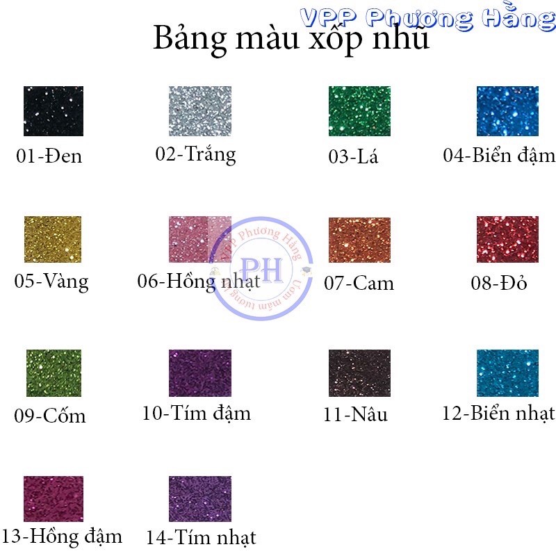 Xốp nhũ kim tuyến làm đồ hanmade khổ 50*40cm