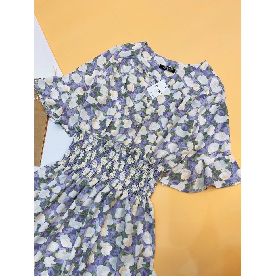 Đầm Maxi Hoa T.O.P.S.H.O.P Nhún Eo - Hàng xuất dư 100%