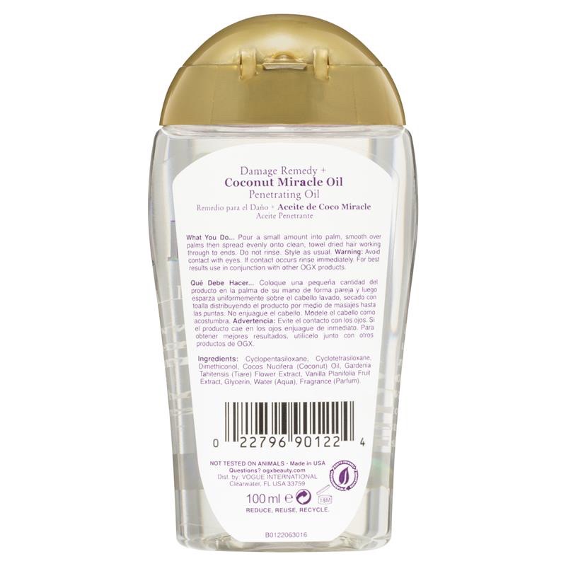 Tinh dầu dưỡng tóc OGX Coconut Miracle Oil 100ml phục hồi tóc khô xơ
