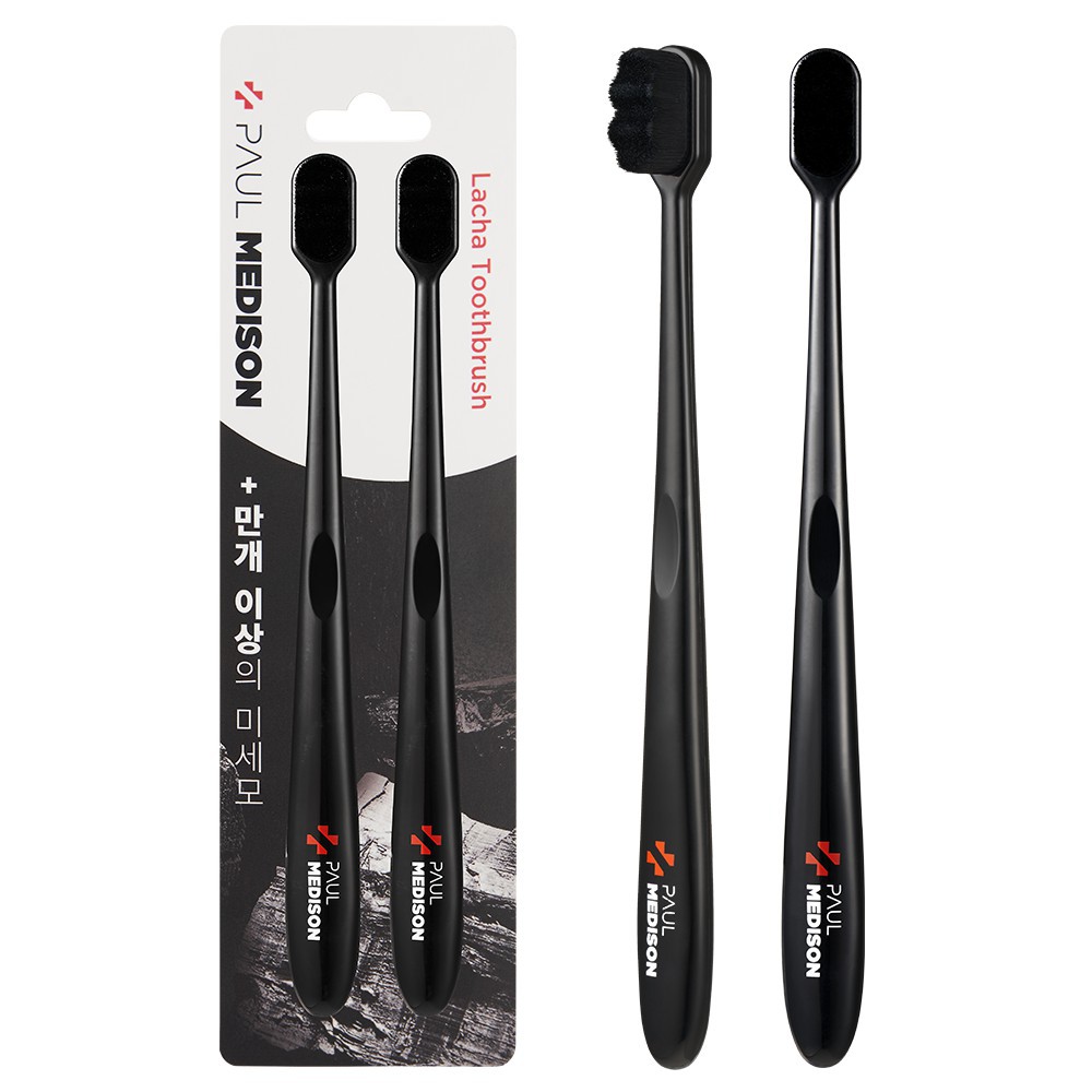 Bàn Chải Đánh Răng Than Đen Combo 2 Cây Bảo Vệ Sức Khỏe Răng Miệng Paul Medison Lacha ToothBrush by Gomi Mall