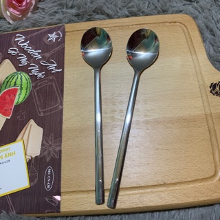 Muỗng Ăn Cơm, Muỗng Súp, Thìa Cơm inox HQ cán dài Mta-Mart Inox Sáng Bóng, Bền Đẹp