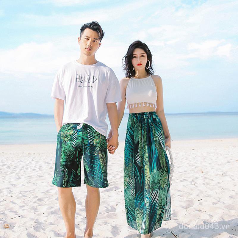 Best Friend Xin Couple Swimwear New Women's Slim Beach Holiday Hot Spring Three-Piece Skirt-Style Fresh Beach Pants