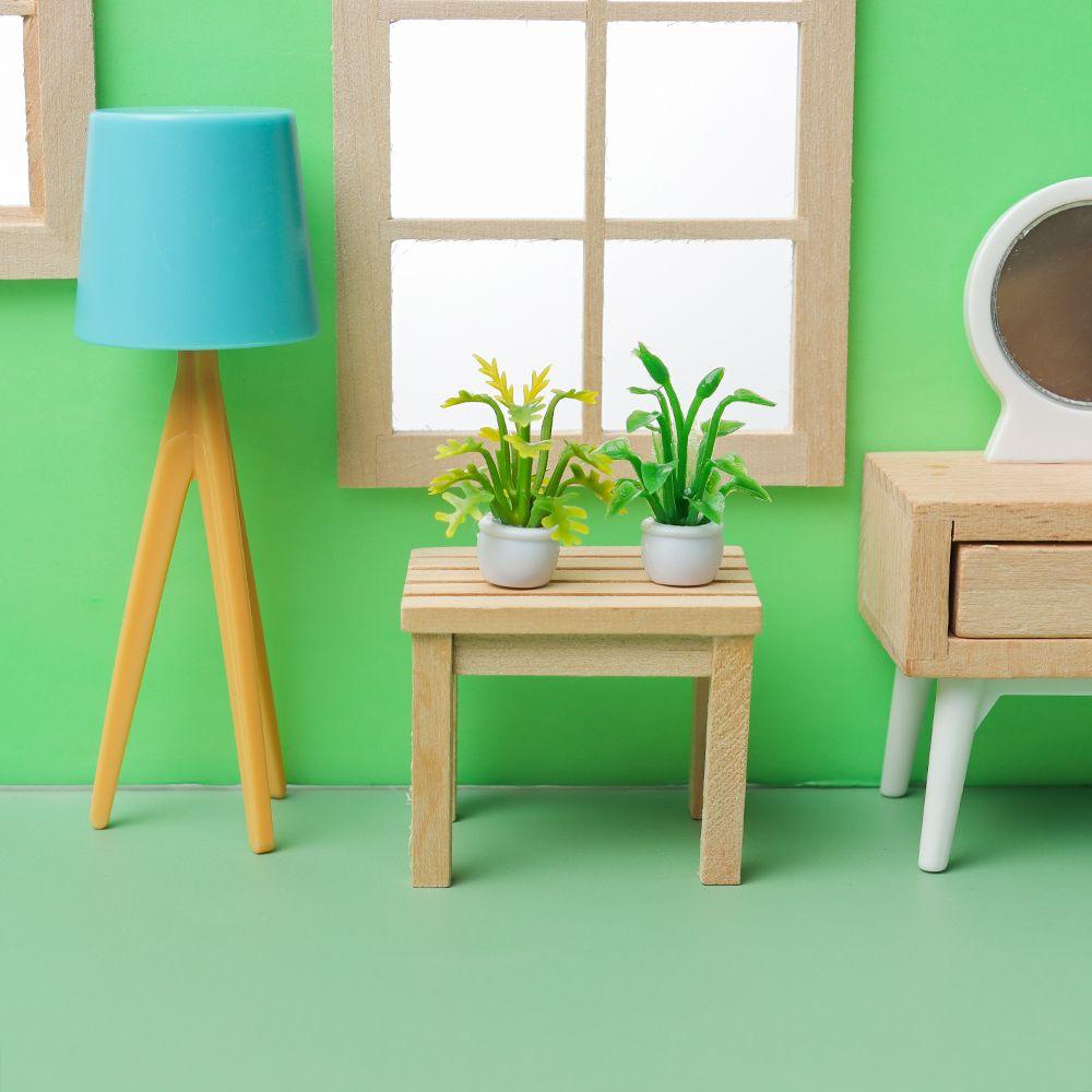 LUOL Ghế Đẩu Gỗ Mini Trang Trí Nhà Búp Bê