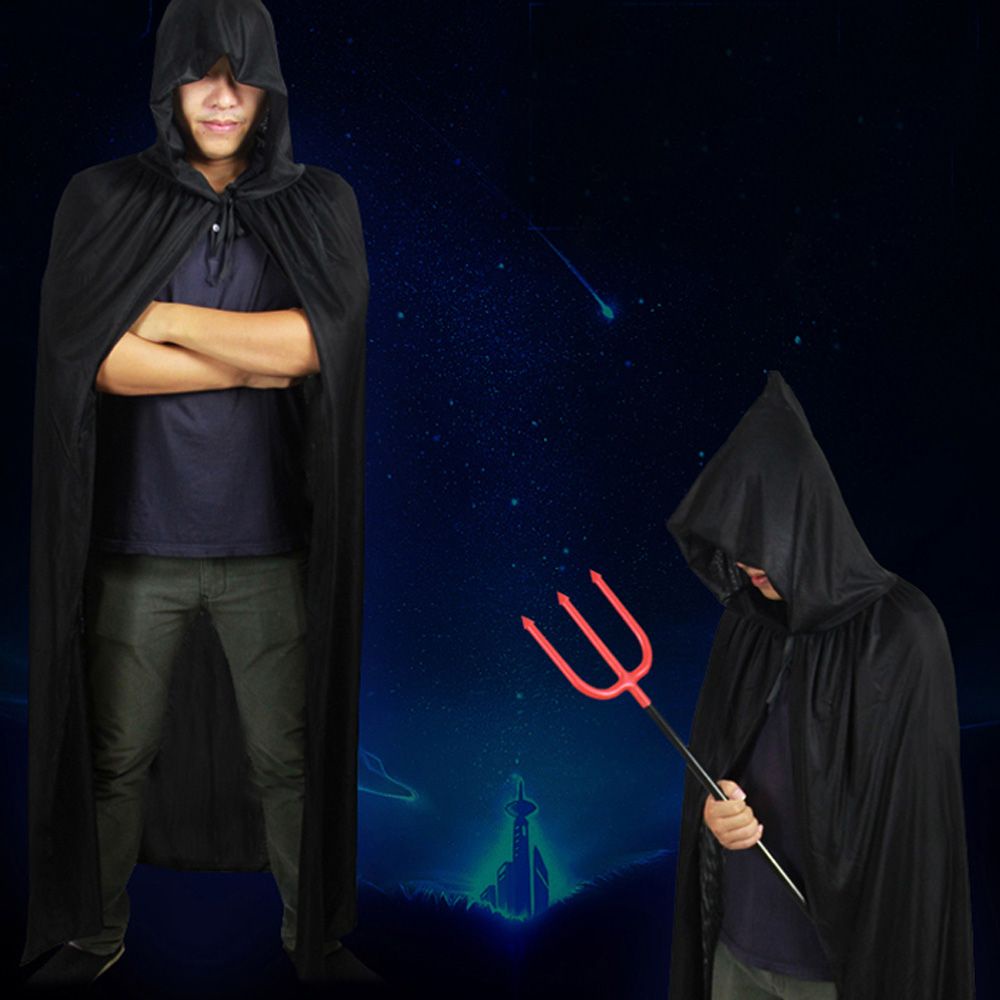 Áo choàng phù thủy một lớp có mũ trùm đầu hóa trang Halloween