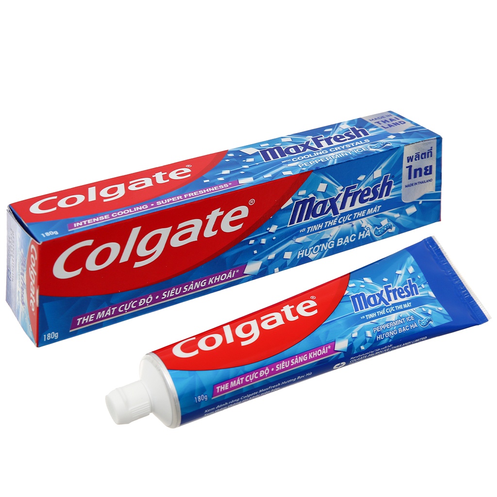 Kem đánh răng Colgate Maxfresh hương bạc hà 180g/230g - Tặng bàn chải cao cấp