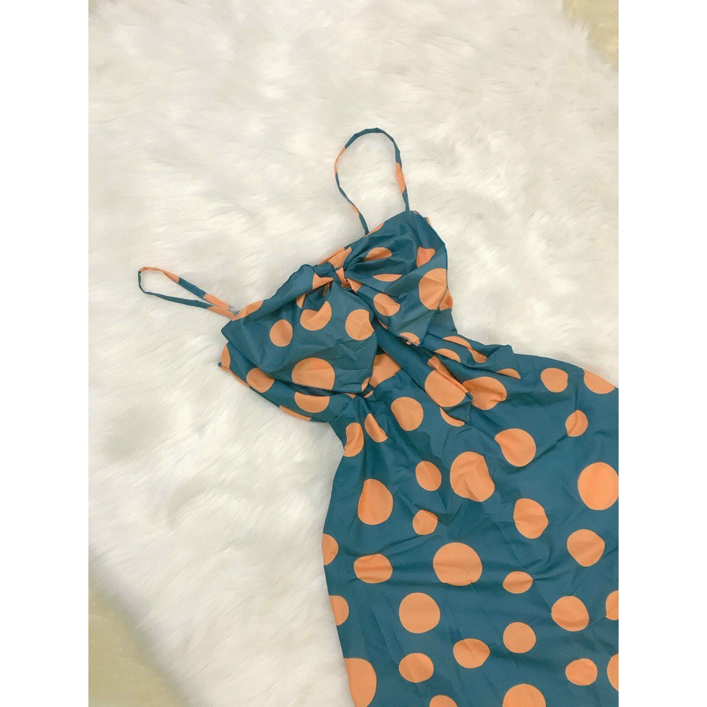 ĐẦM MAXI 2 DÂY NƠ NGỰC CHẤM BI, CÓ TÚI, CÓ MÚT NGỰC | BigBuy360 - bigbuy360.vn