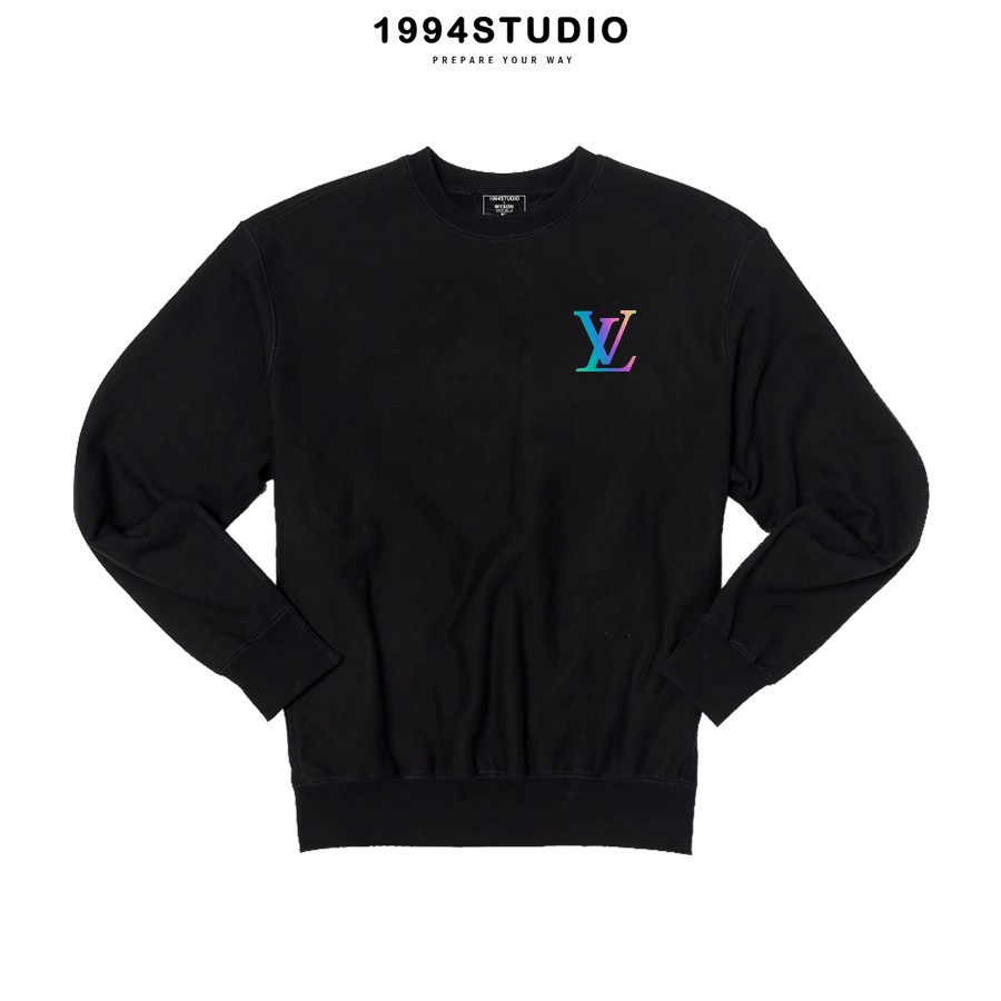 Áo Sweater LVS Chữ Louis Vuitton phía sau Bản Limited Phản Quang 7 màu Áo nỉ Dài tay Unisex in hiệu ứng Hologram