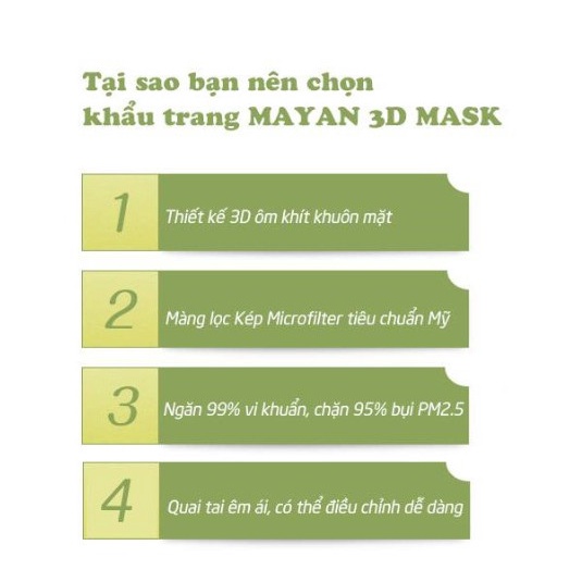 Khẩu trang Người lớn, Trẻ em Mayan 3D Mask 5 cái/túi