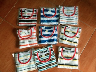 Set 2 bộ ba lỗ kẻ bé trai