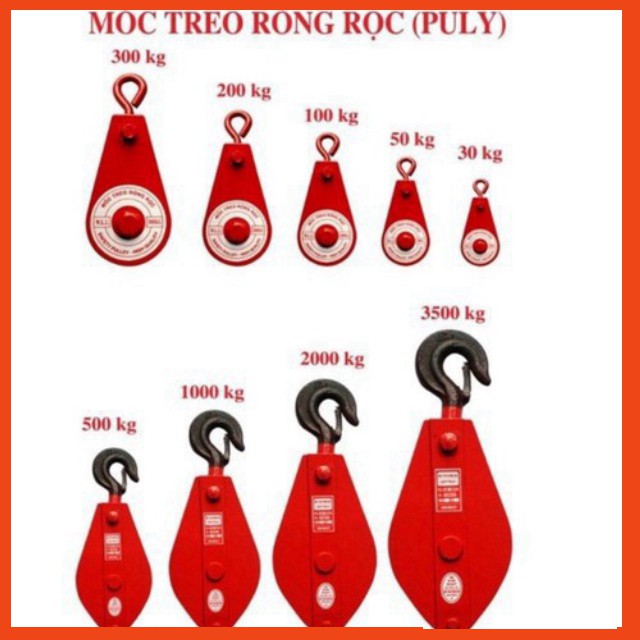 Ròng rọc, móc treo dây cap 300kg (3 tạ), hàng chất lượng cao