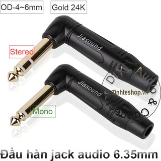 Đầu hàn jack 6 ly mono bẻ góc Jiasound - Jack 6.5mm mono connector