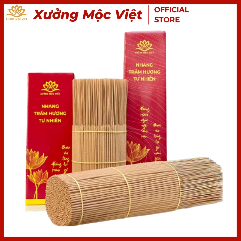 Nhang Trầm Hương Tự Nhiên XƯỞNG MỘC VIỆT 30 CM và 40 CM - Hộp 1 Kg Nhang Sạch An Toàn Khử Mùi