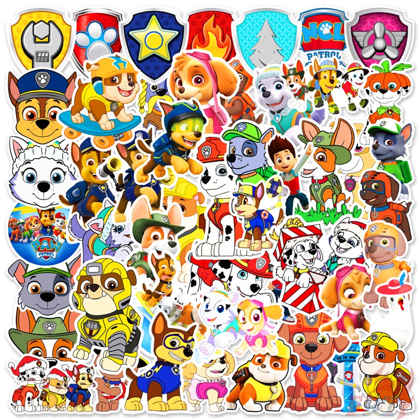 Set 100 miếng dán PAW Patrol Series B chống thấm nước thời trang DIY trang trí ván trượt/ laptop