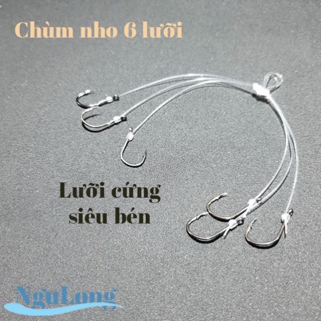 host!!! lưỡi câu chùm nho 6 lưỡi câu y hình câu cá tra , cá trê , cá chim v.v lưỡi cực kỳ sắc bén y hình ....