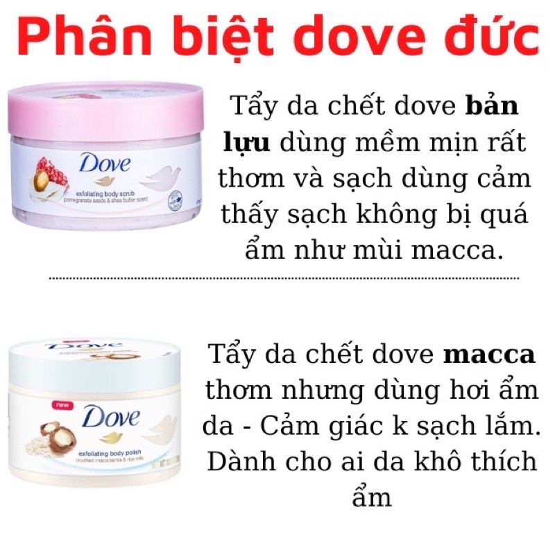 Tẩy Da Chết Body Dove Đức 225ml Tẩy tế bào chết toàn thân DOVE Exfoliating Body