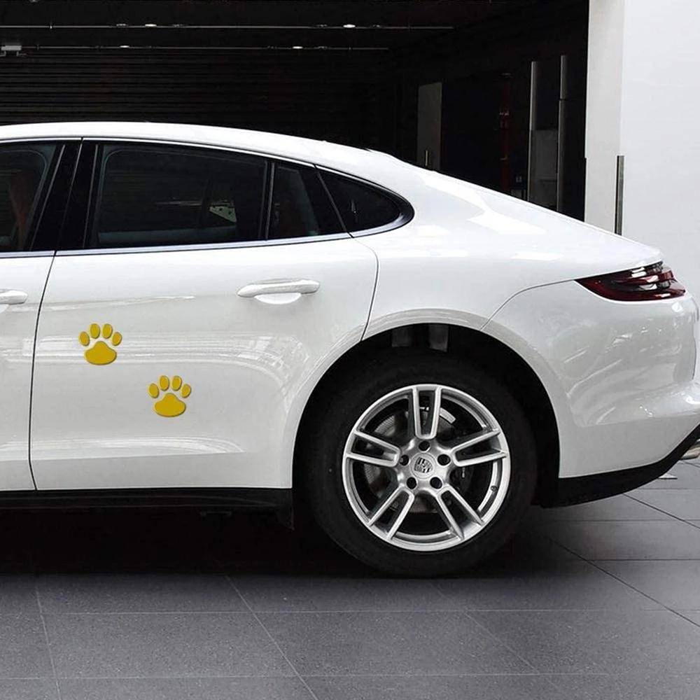 Bộ 2 Sticker Dán Trang Trí Cửa Xe Hơi Hình Dấu Chân