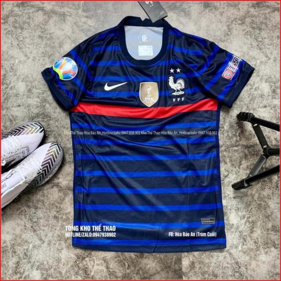 Bộ quần áo thể thao,áo bóng đá,đá banh đội tuyển Pháp sân nhà 2021- 2022 vải gai Thái,bản cao cấp nhất,thấm hút mồ hôi.