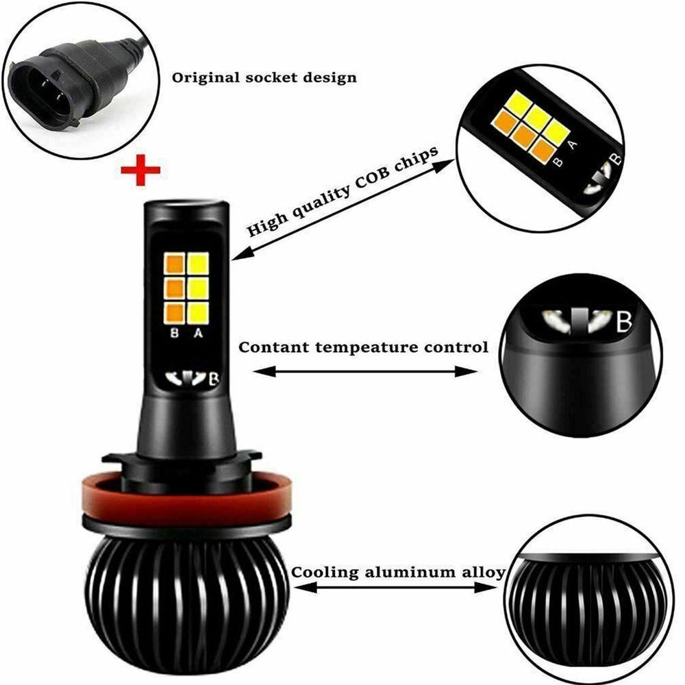 Bộ 2 Đèn LED Sương Mù Siêu Sáng 40W H8 H11 9005 9006 H4 H7 DRL Cho Xe Hơi
