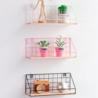 Kệ gỗ treo tường khung lưới