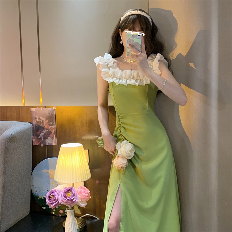 Đầm IELGY không tay xẻ tà thanh lịch cho nữ