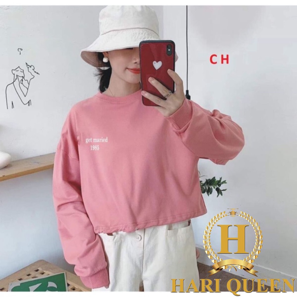Áo croptop Get Maried dài tay COH1019