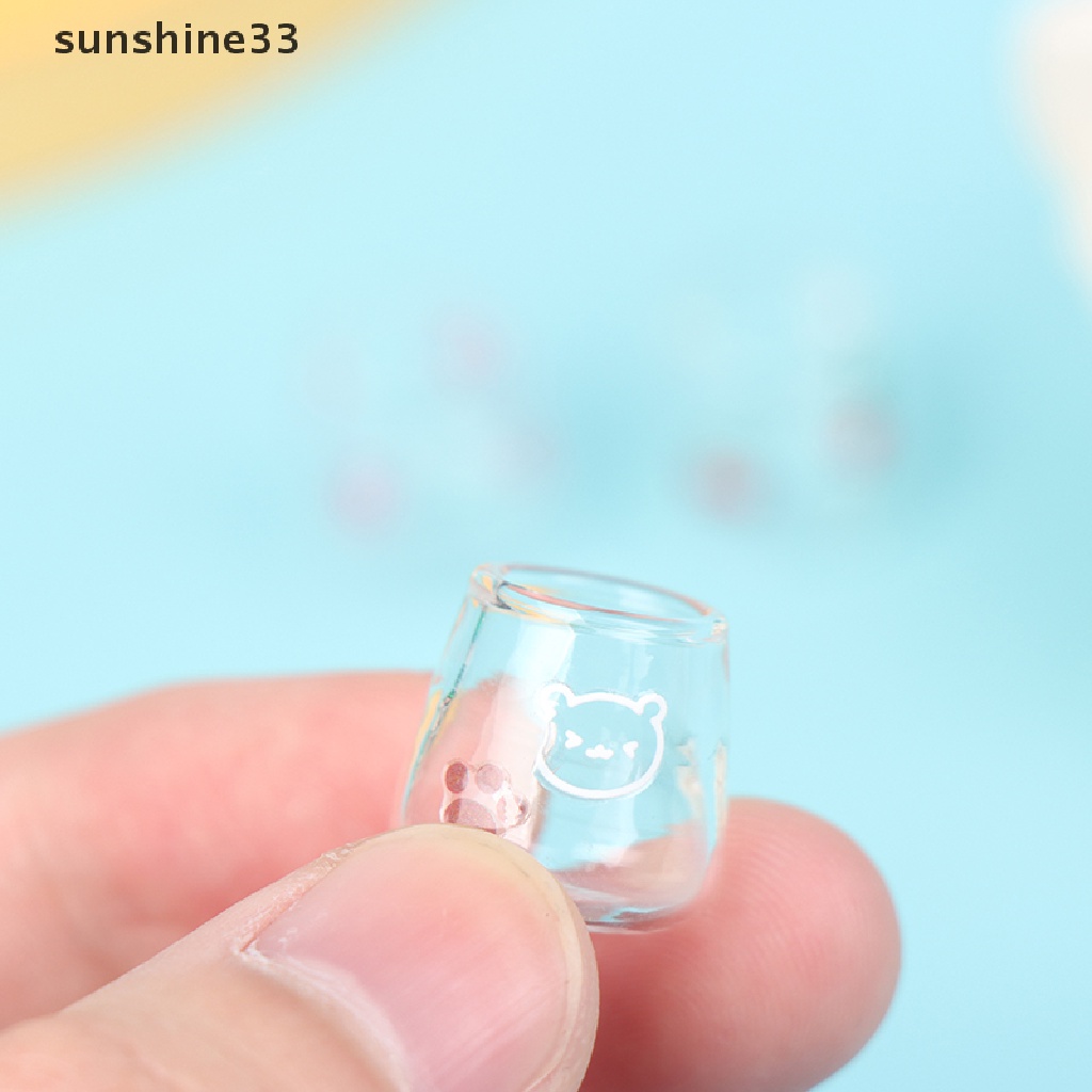 Set 4 cốc thủy tinh trang trí nhà búp bê tỉ lệ 1:12