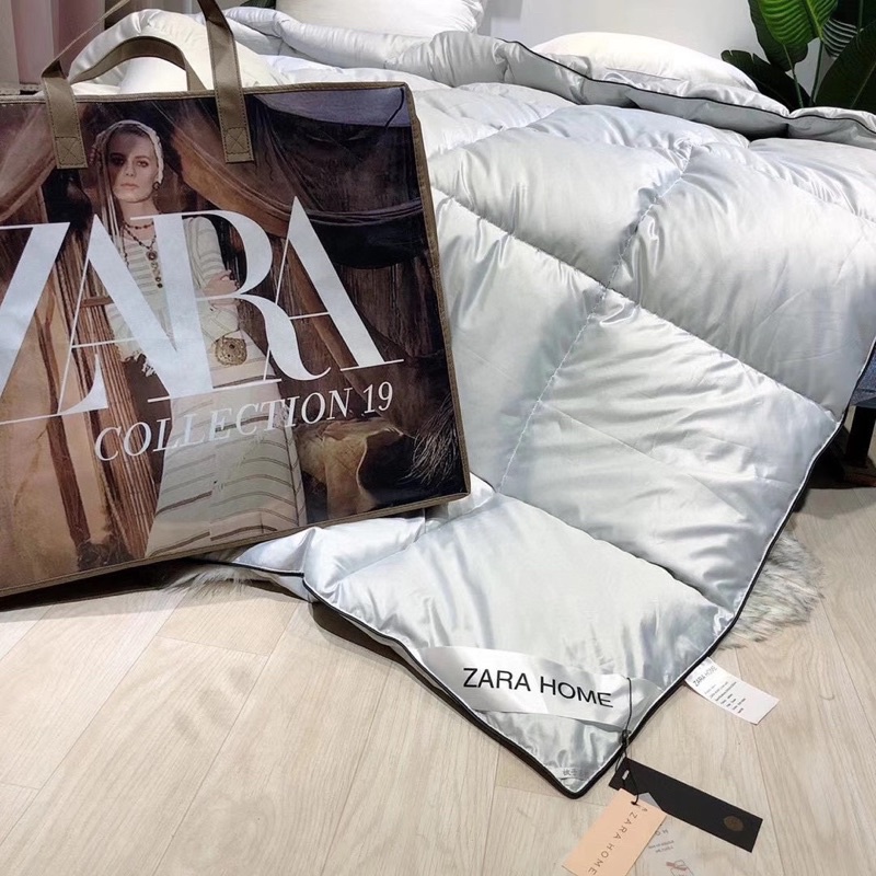 Chăn phao lông vũ nhân tạo Zara home ấm áp nhập khẩu cao cấp nặng 2,6kg
