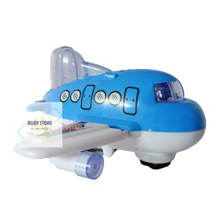 MÁY BAY HOẠT HÌNH TỰ CHẠY, CÓ ĐÈN NHẤP NHÁY & ÂM THANH SÔI ĐỘNG (Dùng pin)